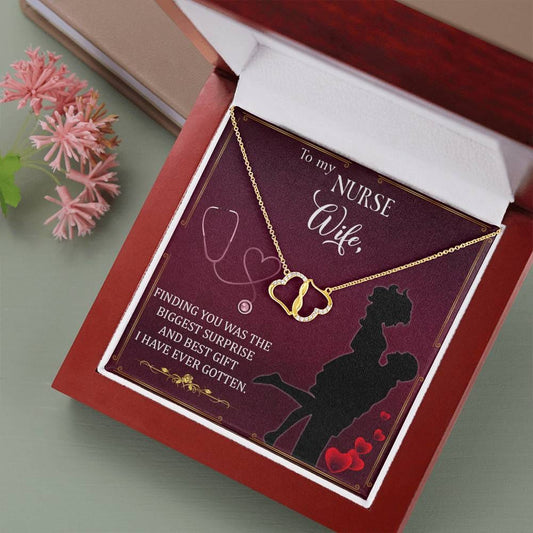 Copy of Nurse wife - finding you 1 10K Yellow Gold Hearts Necklace with 18Pave Set Diamonds