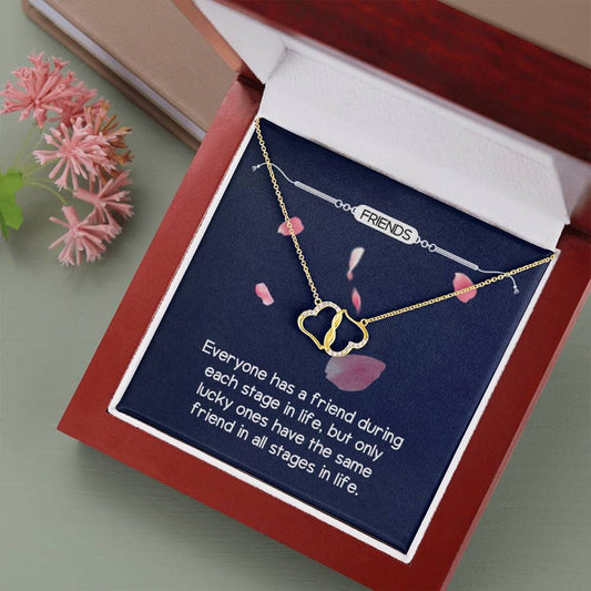 STAGES IN LIFE 10K Yellow Gold Hearts Necklace with 18Pave Set Diamonds