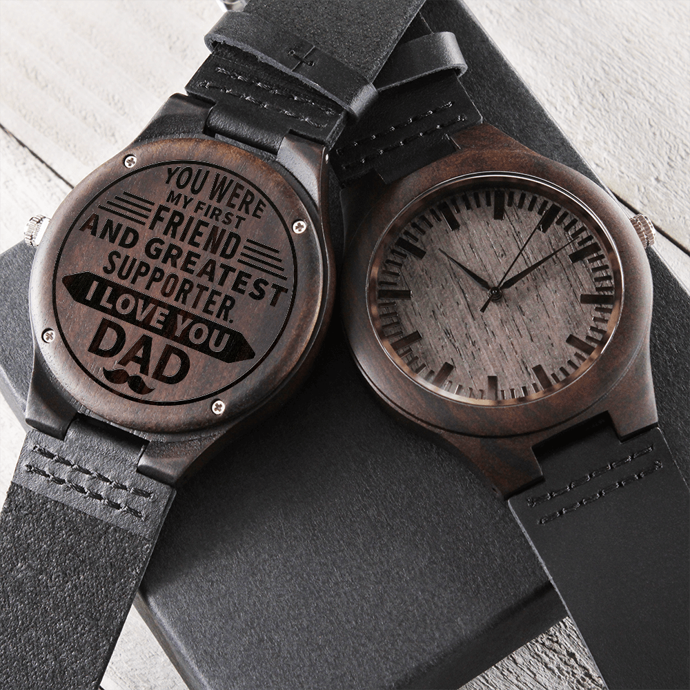 Engraved Wooden Watch For Dad, To Dad from Son/Daughter Gift Watch, Gift for Dad Birthday, Father's Day, Christmas, Valentines Day