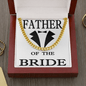 Father Of The Bride Gift Necklace, Cuban Link Chain For Father Of Bride, Wedding Gift for Brides Dad