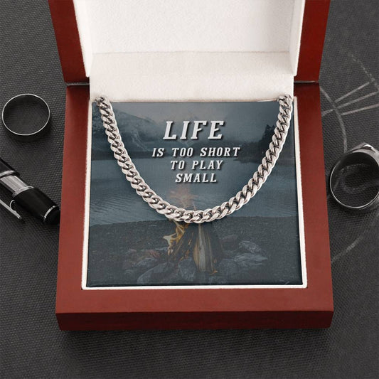 Cuban Link Chain Necklace, 14K Yellow Gold Over Stainless Steel