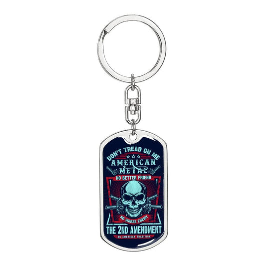 Don't Tread On Me Graphic Dog Tag Keychain for Dad