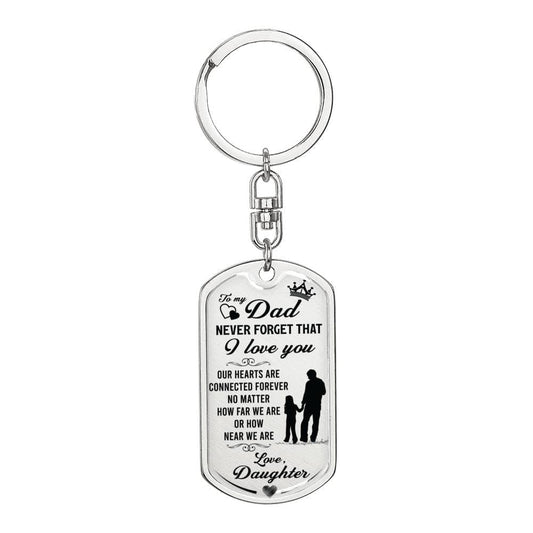 Father-Daughter-Graphic Dog Tag Keychain for Dad