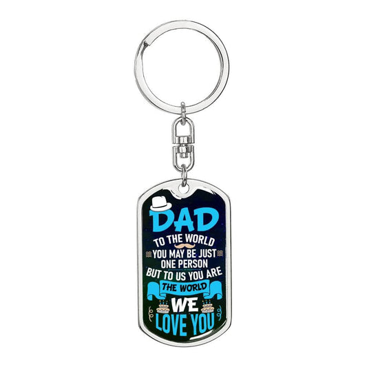 Graphic Dog Tag Keychain for Dad