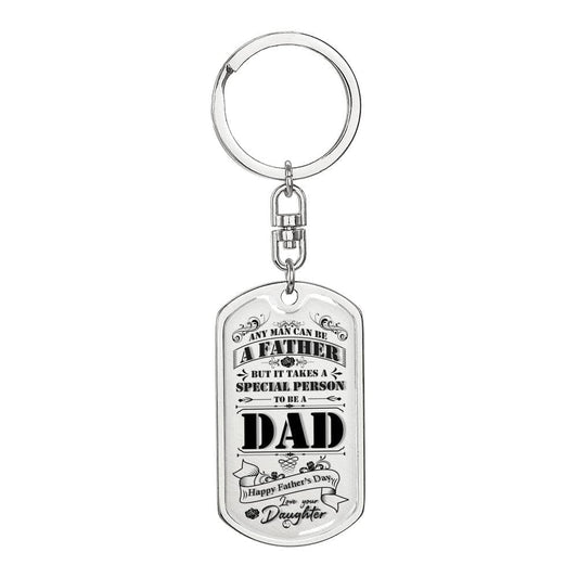 Graphic Dog Tag Keychain for Dad