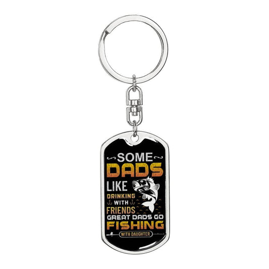 Graphic Dog Tag Keychain for Dad