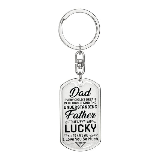 Graphic Dog Tag Keychain for Dad