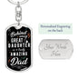 Amazing Dad Message on Graphic Dog Tag Keychain