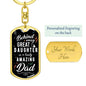 Amazing Dad Message on Graphic Dog Tag Keychain