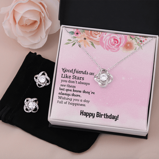 good friend Love Knot Earring & Necklace Set