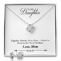 To Daughter from Mom Love Knot Earring & Necklace Set