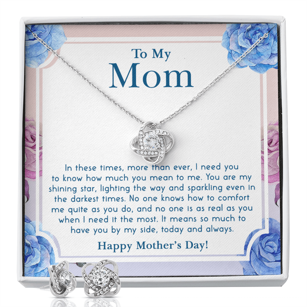 To My Mom, IN THESE TIMES - CARD Love Knot Earring & Necklace Set