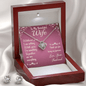 To My Beautiful Wife Gift Necklace, Without you I am nothing Love Knot Earring & Necklace Set