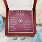 To My Beautiful Wife Gift Necklace, Without you I am nothing Love Knot Earring & Necklace Set