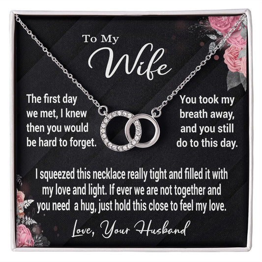 To My Wife Gift Necklace, The Perfect Pair Necklace with Message Card