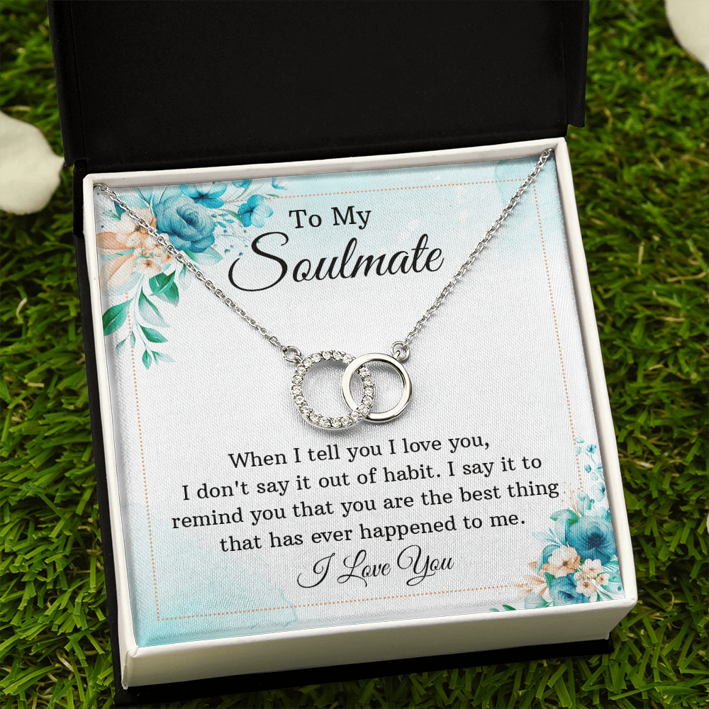 To My Soulmate Message Card Necklace, Gift Necklace for Wife, Gift Necklace for Girlfriend