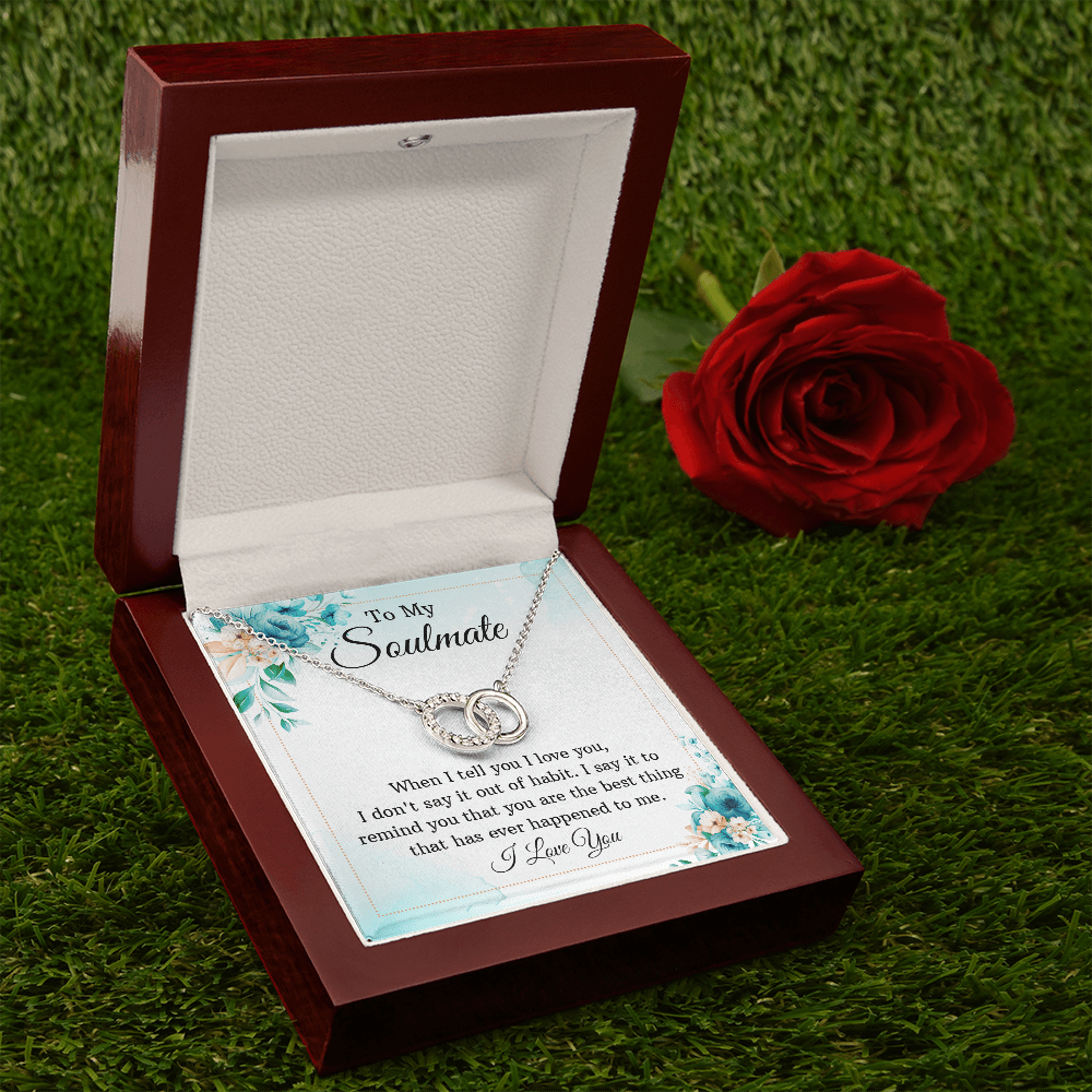 To My Soulmate Message Card Necklace, Gift Necklace for Wife, Gift Necklace for Girlfriend