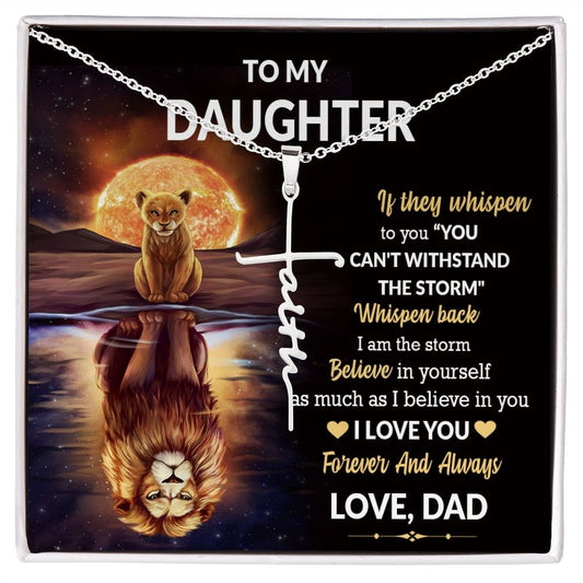 To My Daughter Gift Necklace / Faith Script Pendant Necklace / Daughter Gift from Dad