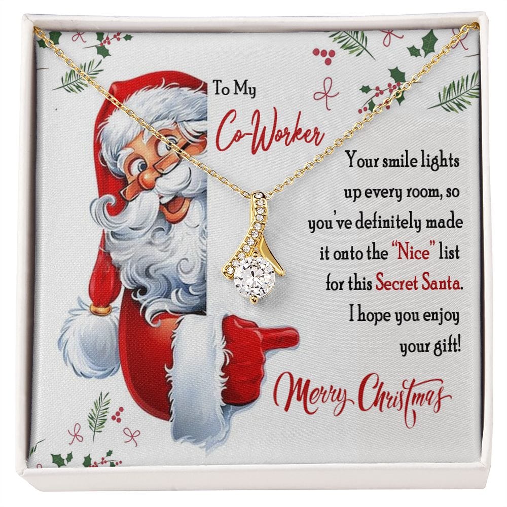 Secret Santa Gift for Co-Worker / To My Co-Worker Gift Necklace / Office Christmas Party Gift Exchange Gift