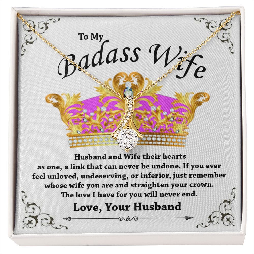 To My Badass Wife Gift Necklace / Alluring Beauty Pendant Necklace from Husband