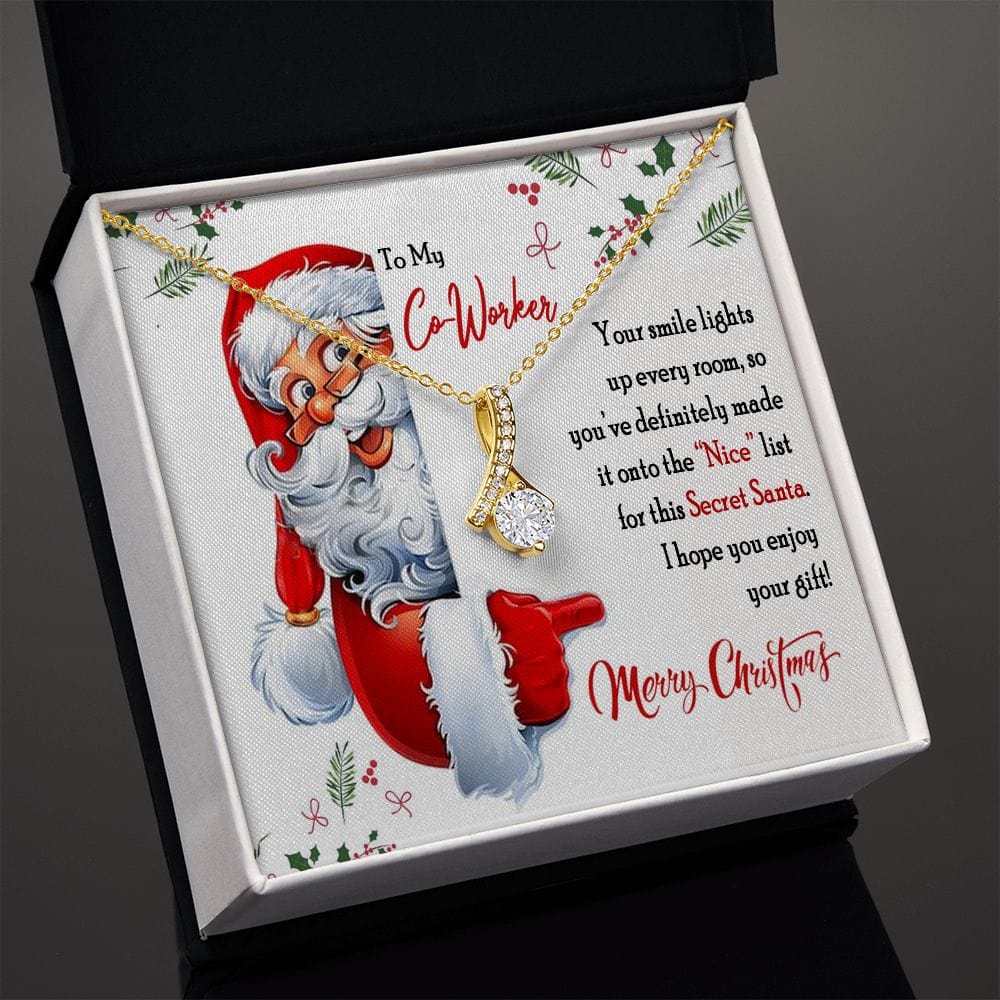 Secret Santa Gift for Co-Worker / To My Co-Worker Gift Necklace / Office Christmas Party Gift Exchange Gift