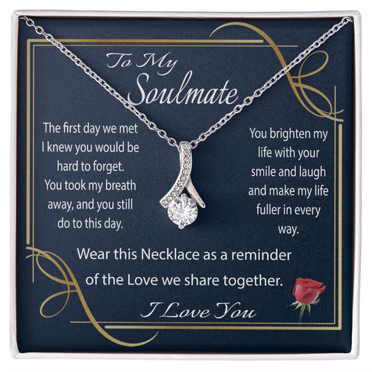 To My Soulmate Gift Necklace, Alluring Beauty Necklace with Meaningful Message Card