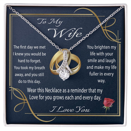 To My Wife Gift Necklace from Husband, Alluring Beauty Necklace with Message Card