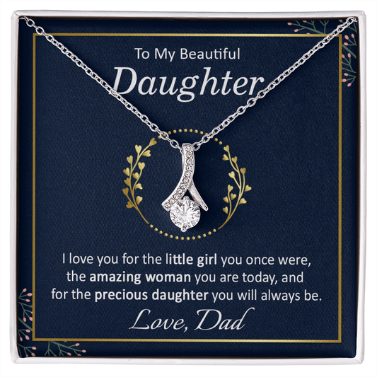 To My Beautiful Daughter Necklace from Dad, To My Daughter