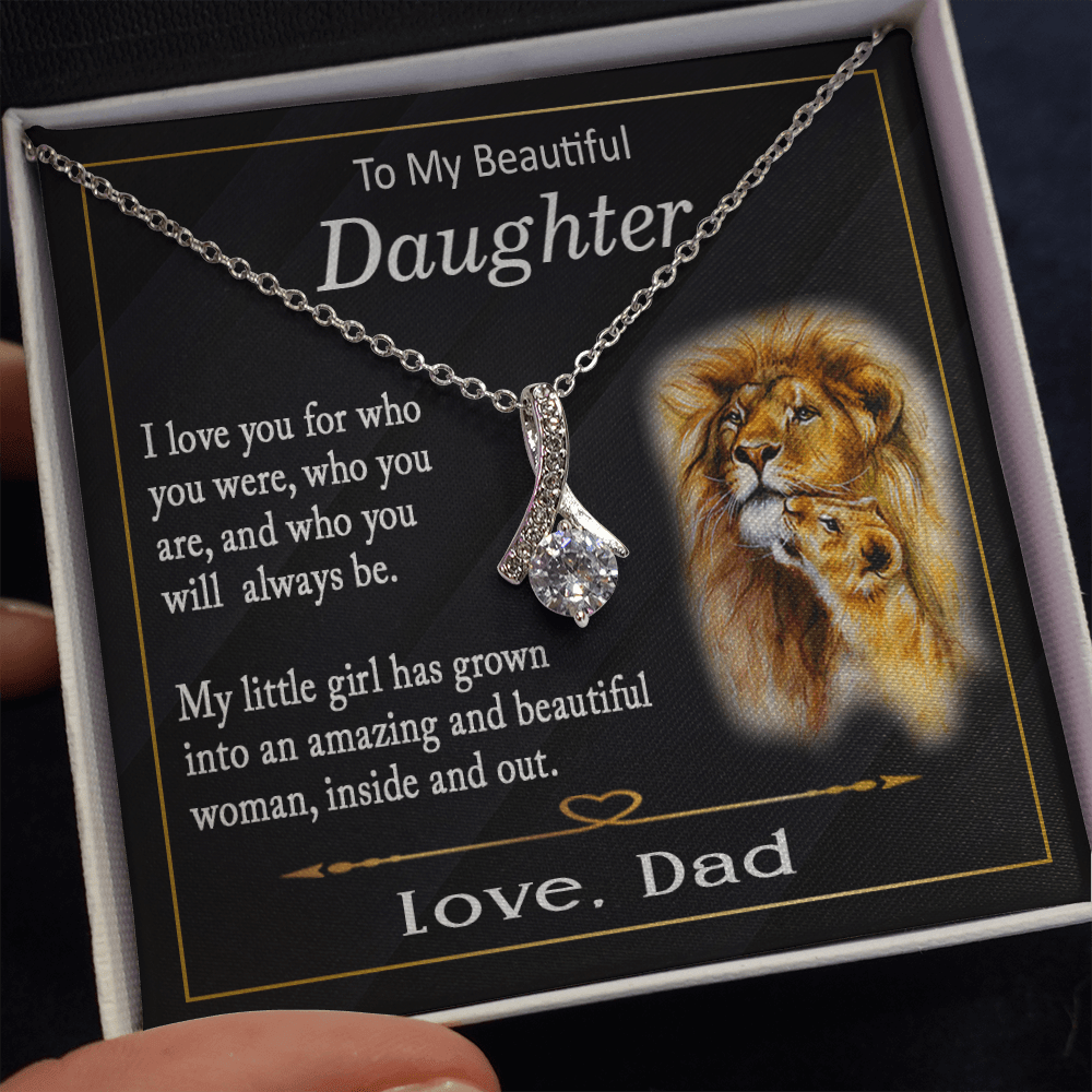 To My Beautiful Daughter Necklace from Dad / Alluring Beauty Pendant / To My Daughter Gift
