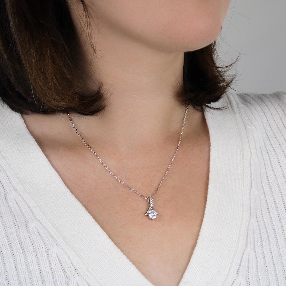 To Our Daughter, Love Mom & Dad - White and yellow Gold Necklace