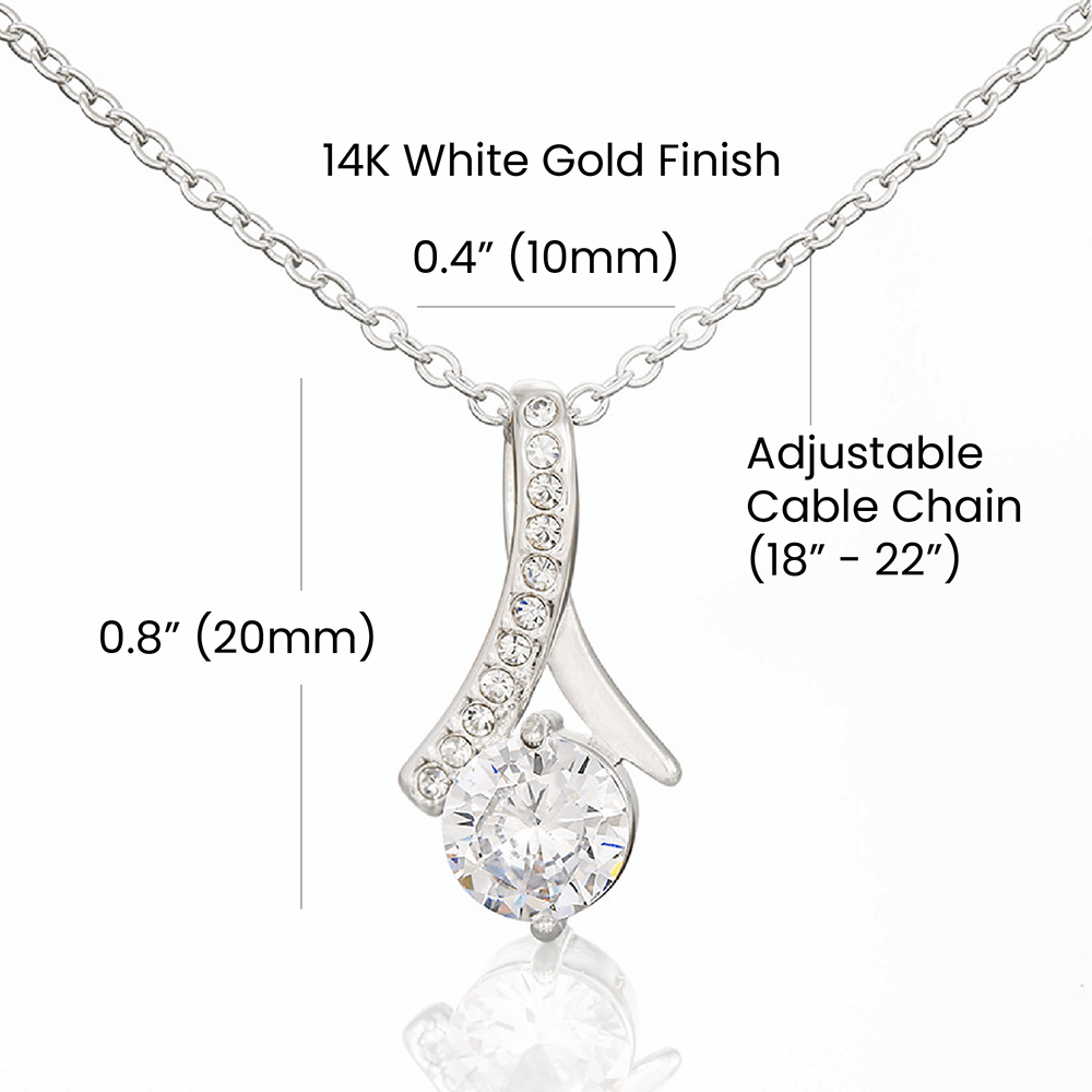 To Our Beautiful Daughter Necklace from Mom and Dad / White and Yellow Gold Pendant Necklace