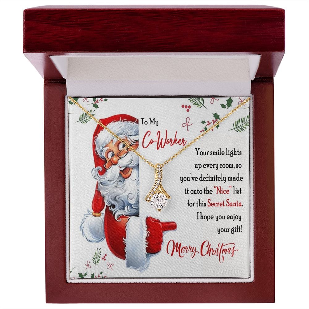 Secret Santa Gift for Co-Worker / To My Co-Worker Gift Necklace / Office Christmas Party Gift Exchange Gift