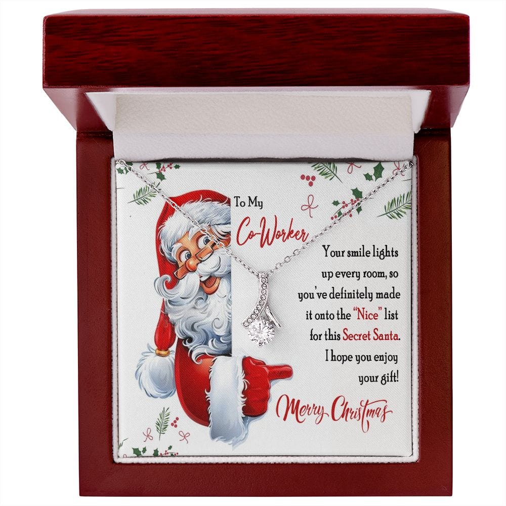 Secret Santa Gift for Co-Worker / To My Co-Worker Gift Necklace / Office Christmas Party Gift Exchange Gift