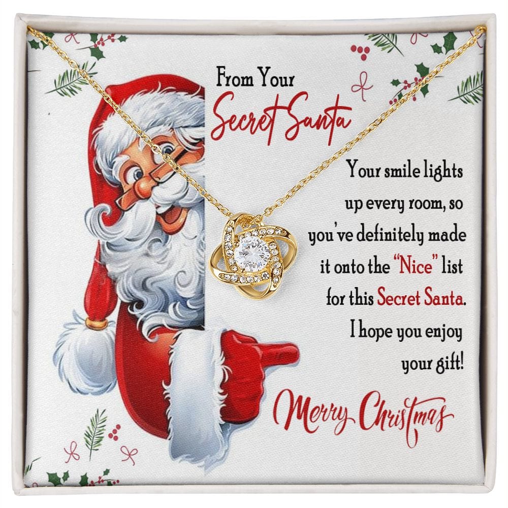 From Your Secret Santa Gift Necklace / Love Knot Necklace for Coworker