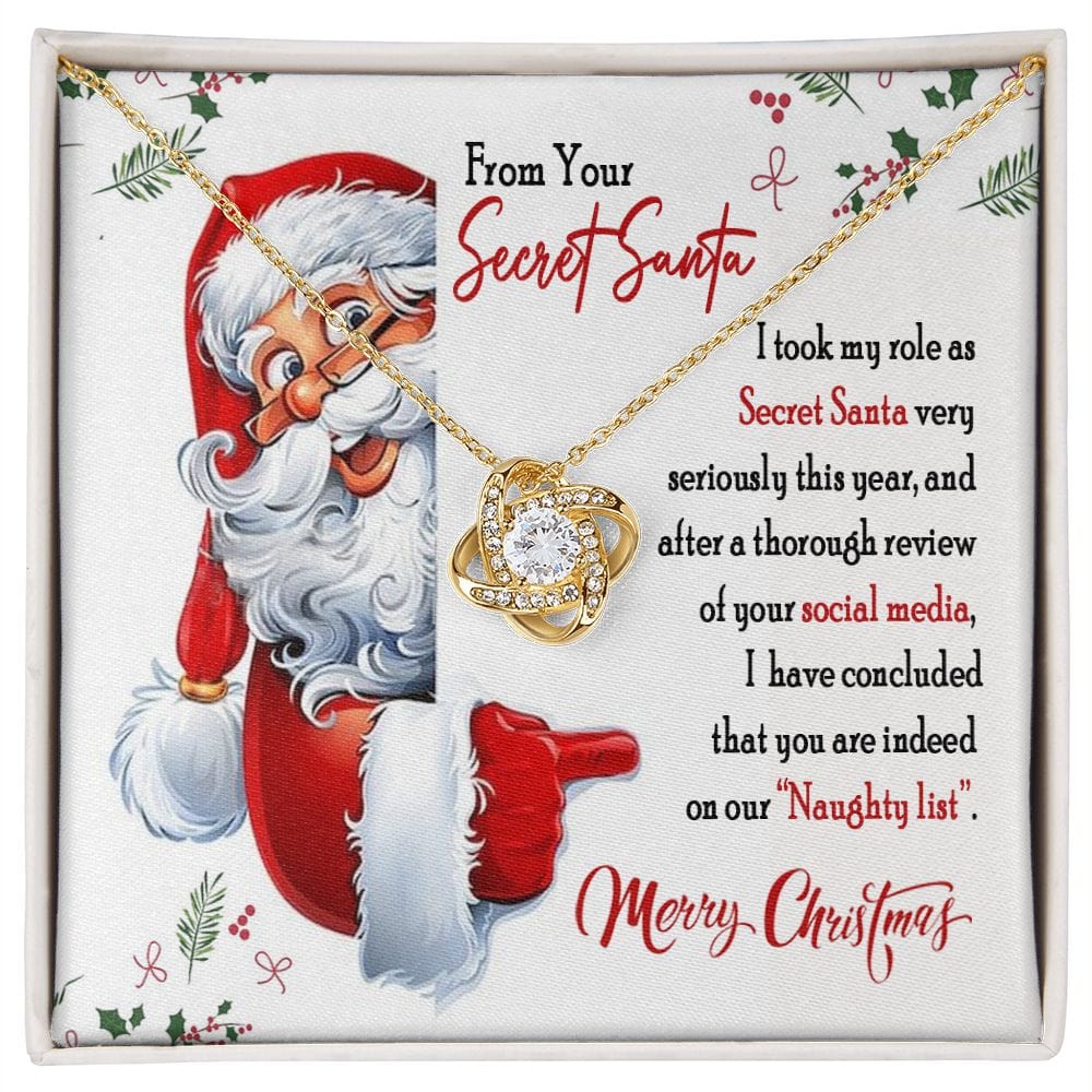 From Your Secret Santa Gift Necklace for Coworker / Love Knot Necklace For Women