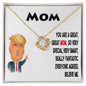 To Mom Gift Necklace, Funny Message Card with Necklace to Mom from Son, Daughter, Mom Birthday, Gift from Children