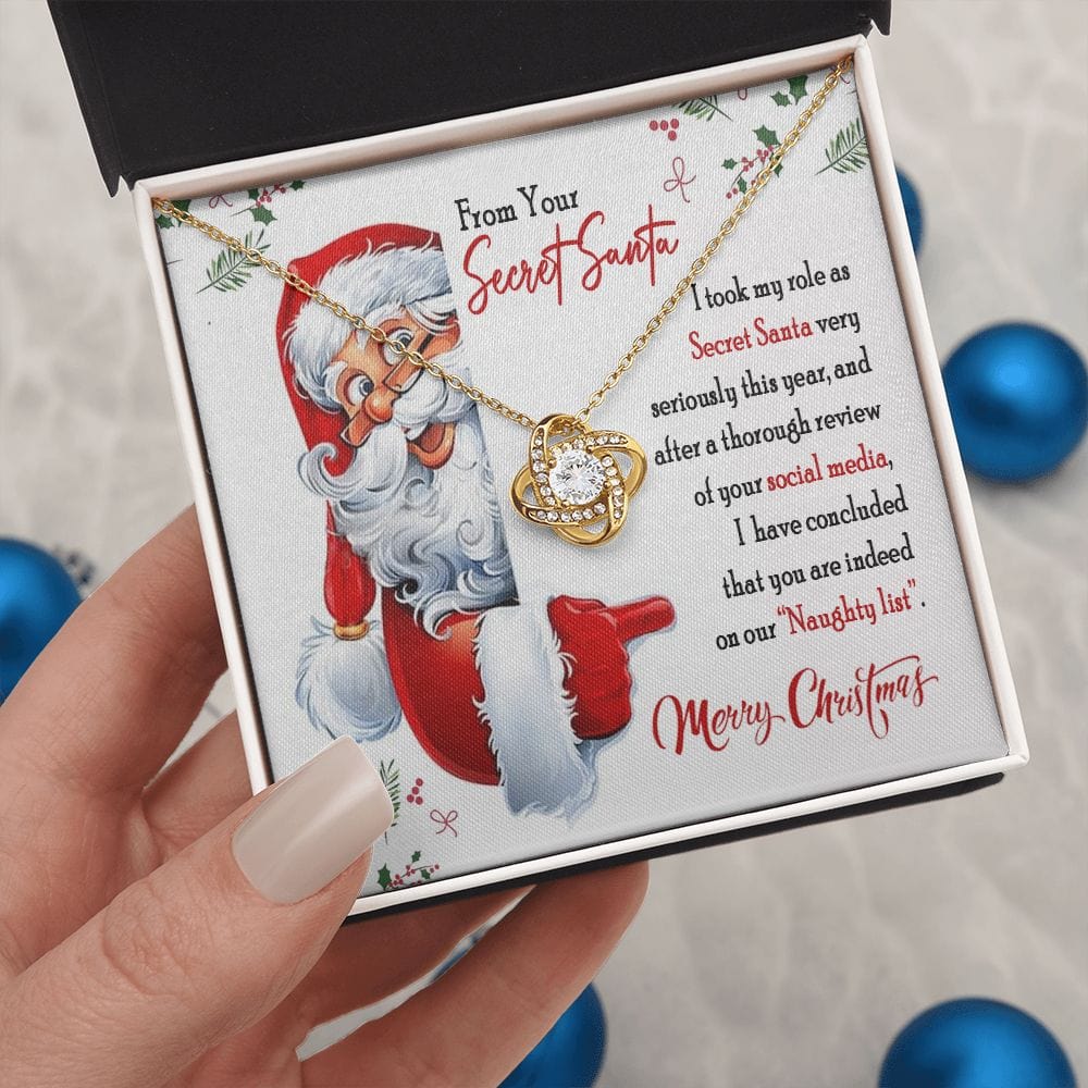 From Your Secret Santa Gift Necklace for Coworker / Love Knot Necklace For Women