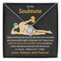 To My SoulMate Gift Necklace, Funny Message Card With Love Knot Necklace