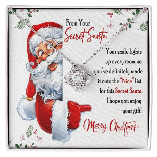 From Your Secret Santa Gift Necklace / Love Knot Necklace for Coworker