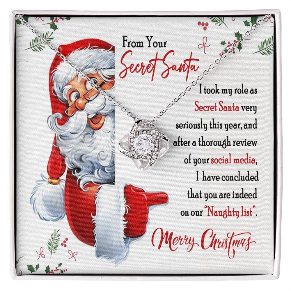 From Your Secret Santa Gift Necklace for Coworker / Love Knot Necklace For Women