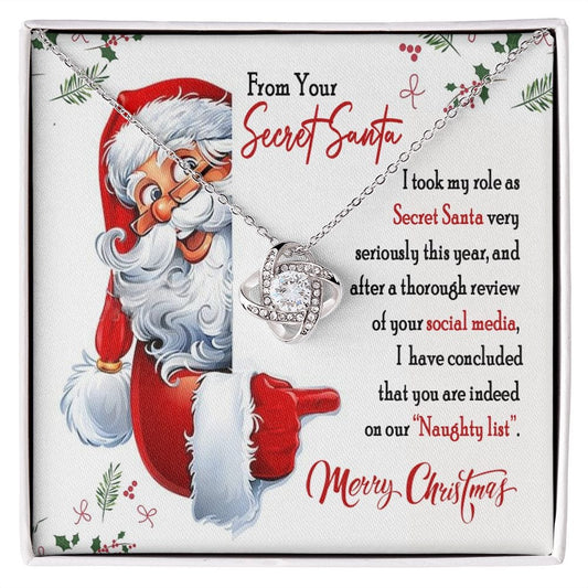 From Your Secret Santa Gift Necklace for Coworker / Love Knot Necklace For Women
