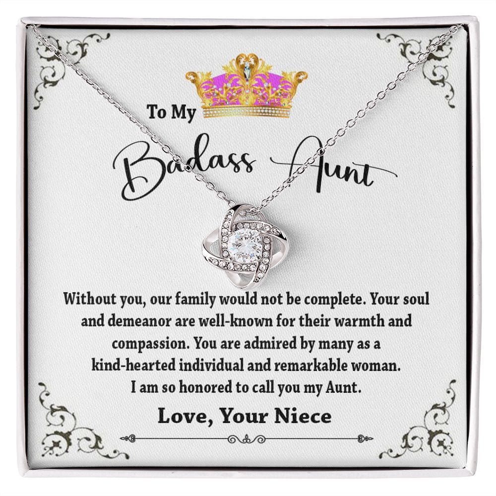 To My Badass Aunt / To My Aunt Love Knot Necklace from Niece