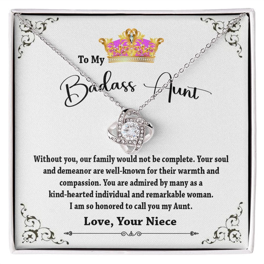 To My Badass Aunt / To My Aunt Love Knot Necklace from Niece