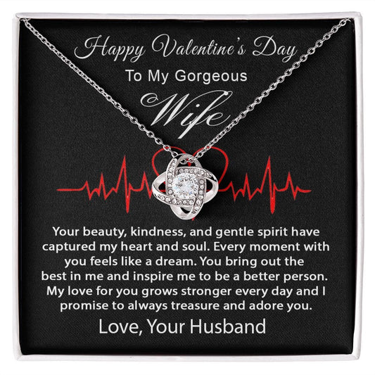 Happy Valentine's Day To My Wife Love Knot Necklace