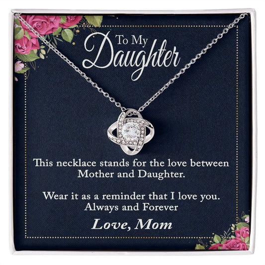 To Daughter from Mom gift Necklace / Love Knot Necklace For Daughter / Daughter Birthday Gift / To My Daughter Necklace
