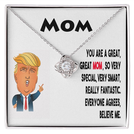 To Mom Gift Necklace, Funny Message Card with Necklace to Mom from Son, Daughter, Mom Birthday, Gift from Children