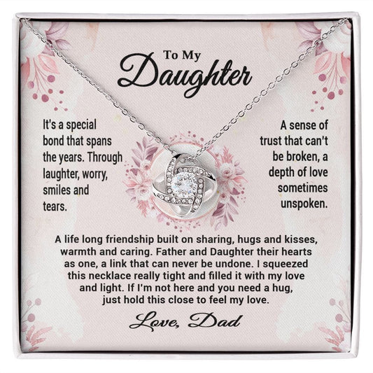 To My Daughter Gift Necklace From Dad / Love Knot Pendant Necklace for Daughter