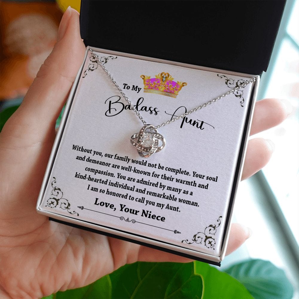 To My Badass Aunt / To My Aunt Love Knot Necklace from Niece