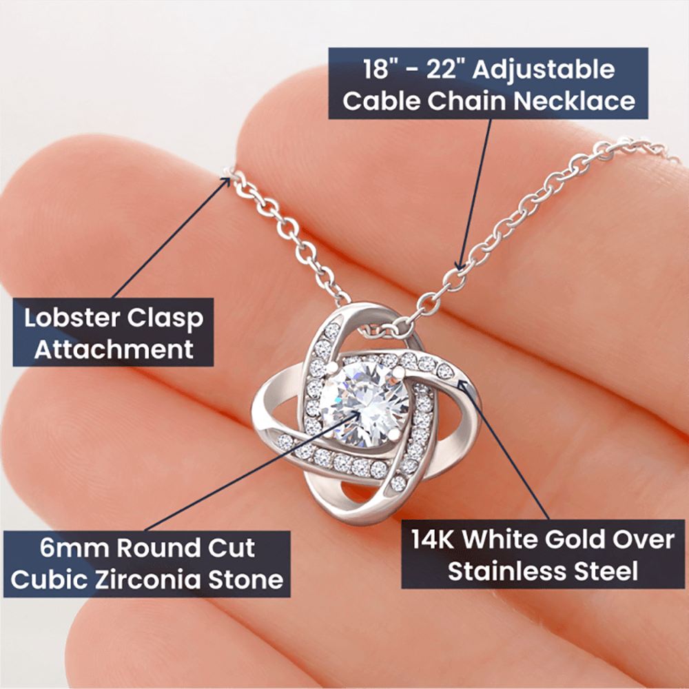 Valentine's Day Gift Necklace for Wife, To My Wife Love Knot Necklace