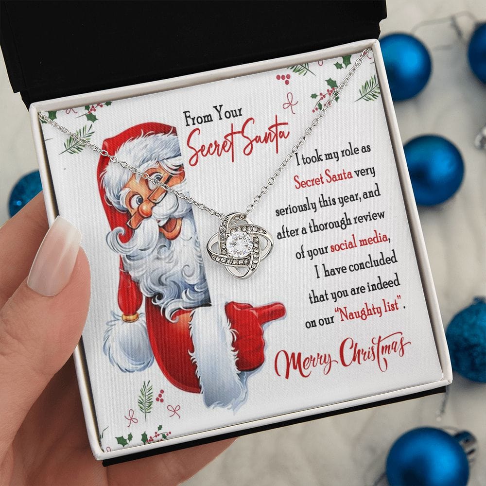 From Your Secret Santa Gift Necklace for Coworker / Love Knot Necklace For Women